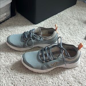 Gray and Orange Athletic Sneakers